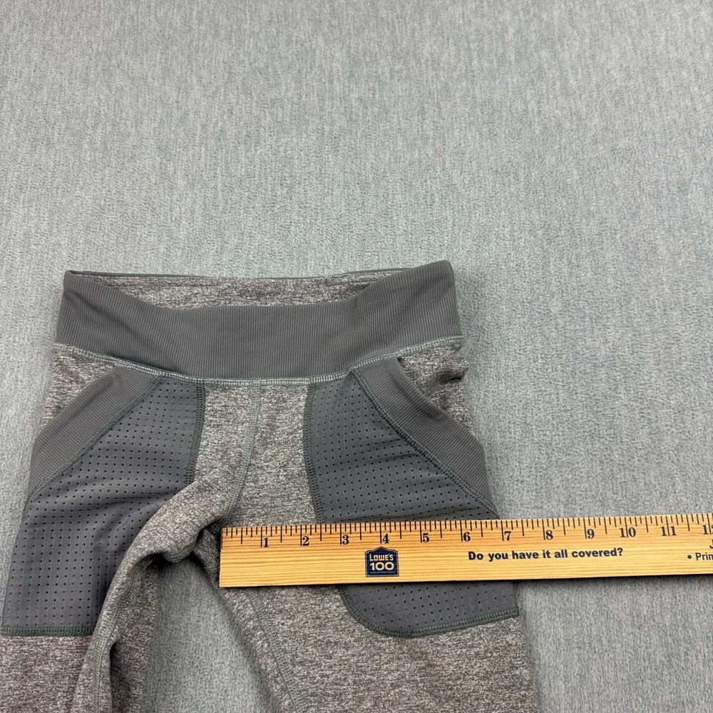 Ivivva by‎ Lululemon Leggings Girls 10 Gray Tight Mesh Side Pockets Athletic
